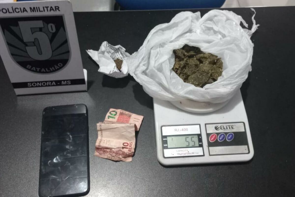 Imagem de compartilhamento para o artigo Jovem de 18 anos é preso por tráfico de drogas em Sonora da MS Todo dia